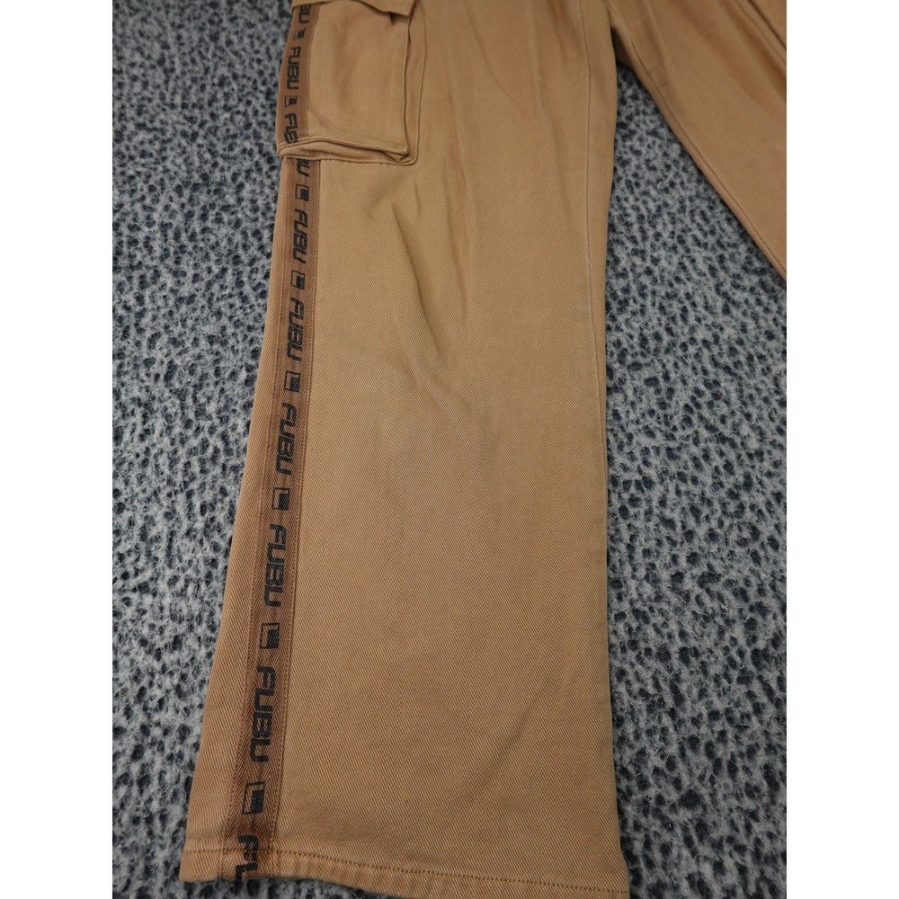 Fubu Cargo Pants Mens Large Tan Logo Tape Streetwear Collaboration View 4